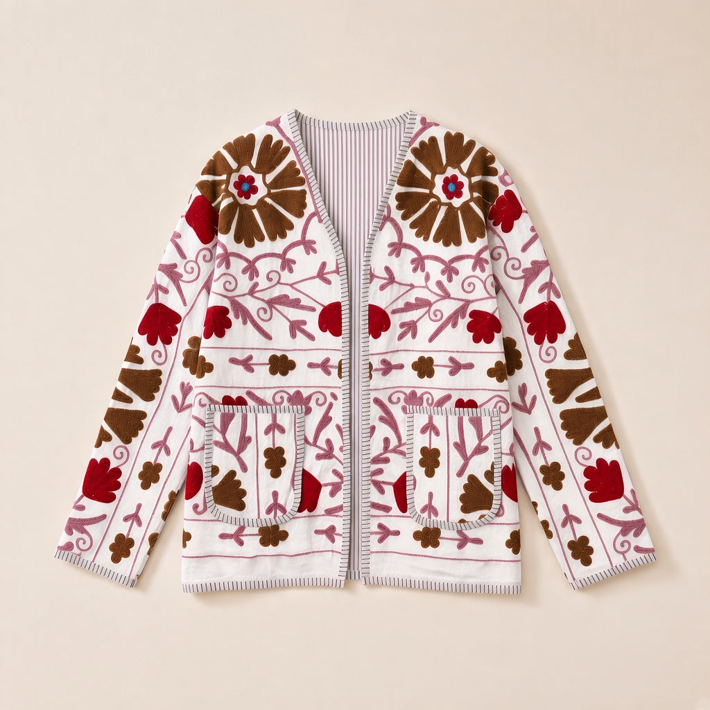 Embroidered Cotton Jacket – One Size | Dot & Pod