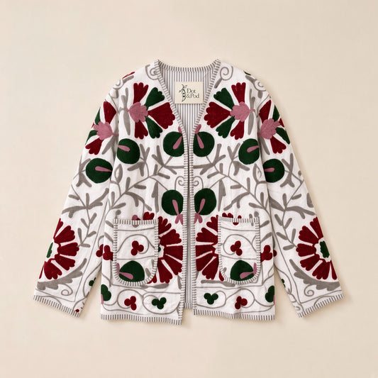 Embroidered Cotton Jacket – One Size | Dot & Pod