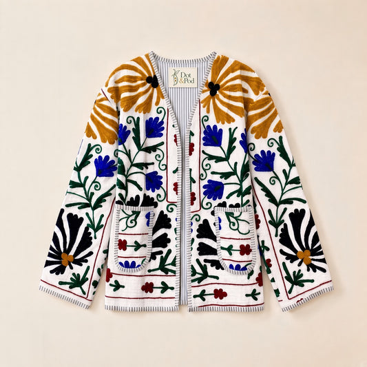 Embroidered Cotton Jacket – One Size | Dot & Pod