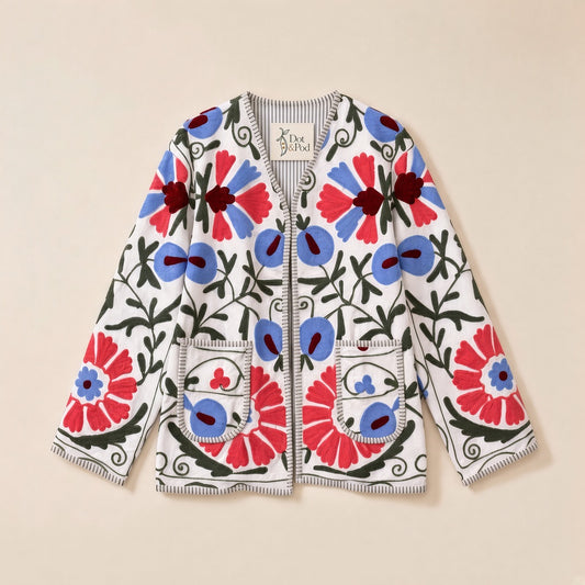 Embroidered Cotton Jacket – One Size | Dot & Pod