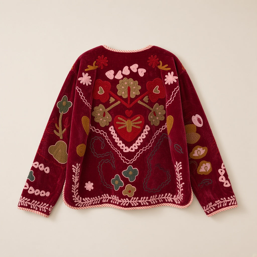 Bohemian Tapestry Velvet Embroidered Jacket