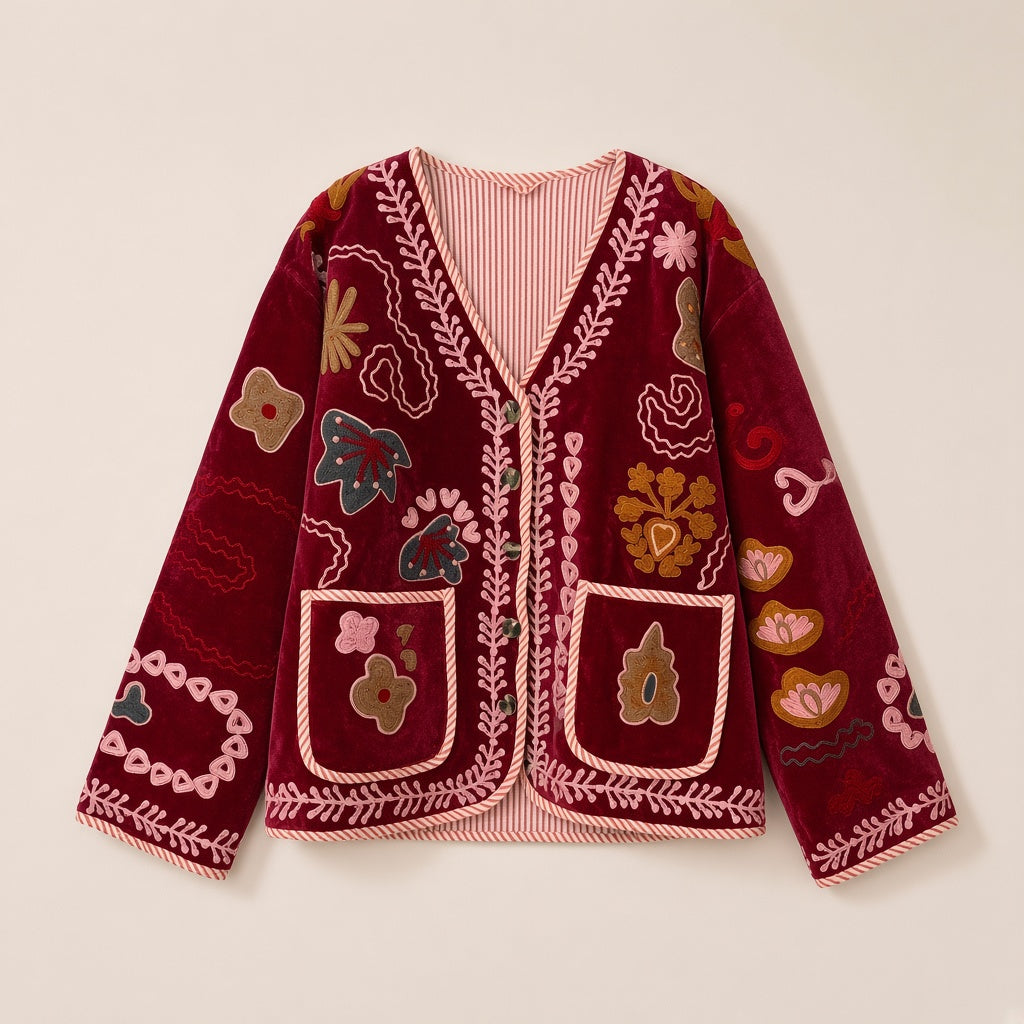 Bohemian Tapestry Velvet Embroidered Jacket