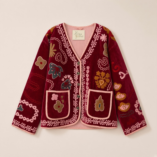 Bohemian Tapestry Velvet Embroidered Jacket