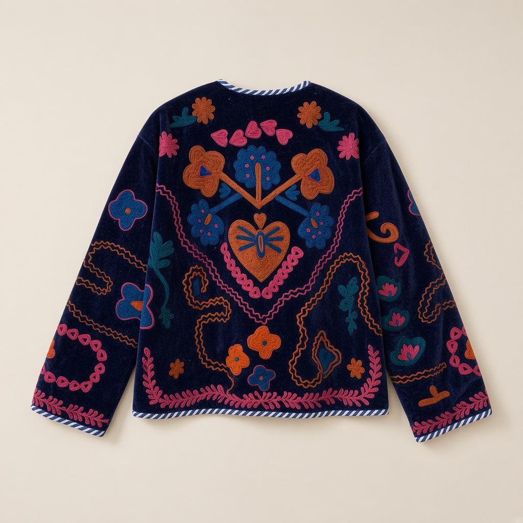 Bohemian Tapestry Velvet Embroidered Jacket