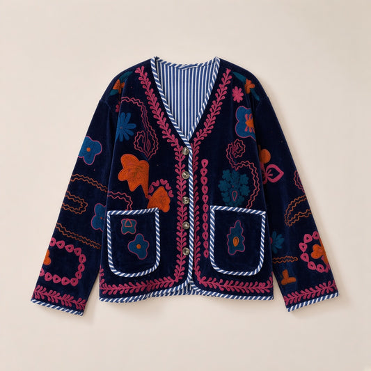 Bohemian Tapestry Velvet Embroidered Jacket
